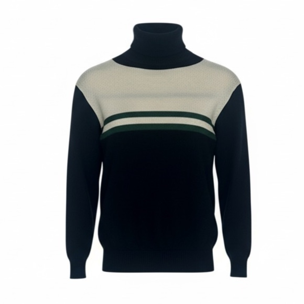 Madeleine Thompson Colorblock Cashmere Turtleneck Sweater – Size Medium